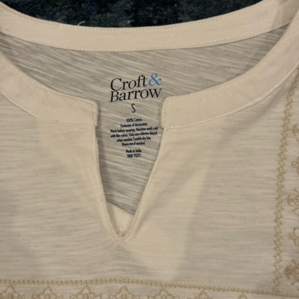Croft & Barrow Cream Blouse - Picture 5 of 10